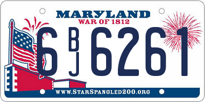 MD license plate 6BJ6261