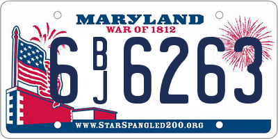 MD license plate 6BJ6263