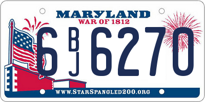 MD license plate 6BJ6270