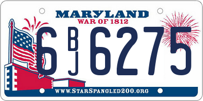MD license plate 6BJ6275