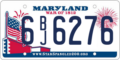 MD license plate 6BJ6276