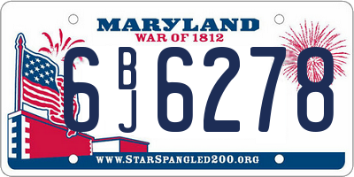 MD license plate 6BJ6278