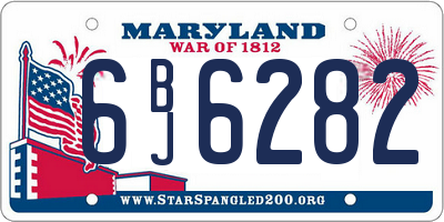 MD license plate 6BJ6282