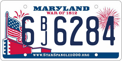 MD license plate 6BJ6284