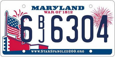 MD license plate 6BJ6304