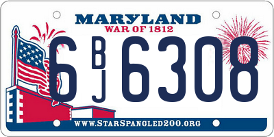 MD license plate 6BJ6308