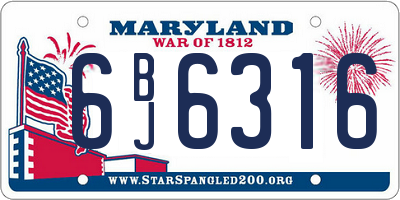MD license plate 6BJ6316