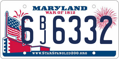 MD license plate 6BJ6332