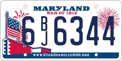 MD license plate 6BJ6344