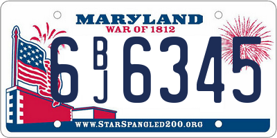 MD license plate 6BJ6345