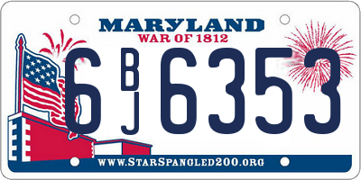 MD license plate 6BJ6353