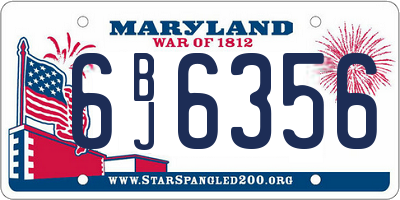MD license plate 6BJ6356