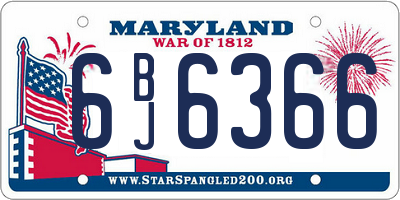 MD license plate 6BJ6366