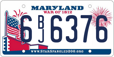 MD license plate 6BJ6376