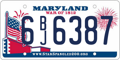 MD license plate 6BJ6387
