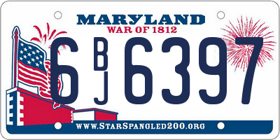 MD license plate 6BJ6397