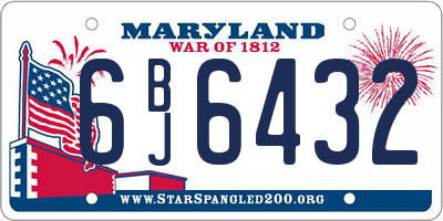 MD license plate 6BJ6432