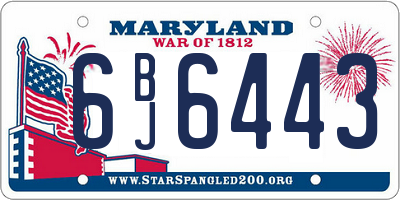 MD license plate 6BJ6443