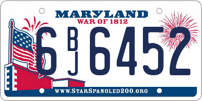MD license plate 6BJ6452