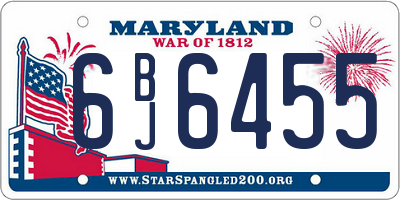 MD license plate 6BJ6455