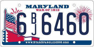 MD license plate 6BJ6460