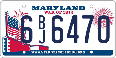 MD license plate 6BJ6470