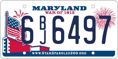 MD license plate 6BJ6497