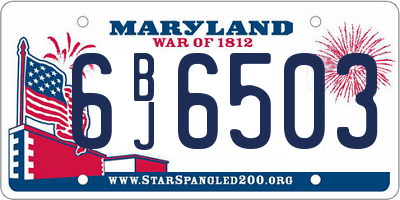 MD license plate 6BJ6503