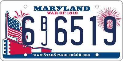 MD license plate 6BJ6519