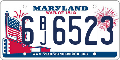 MD license plate 6BJ6523