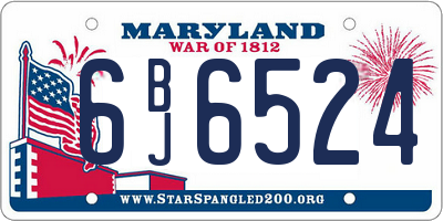MD license plate 6BJ6524
