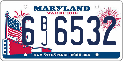 MD license plate 6BJ6532