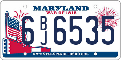 MD license plate 6BJ6535