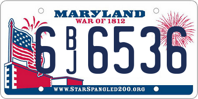 MD license plate 6BJ6536