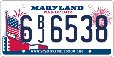 MD license plate 6BJ6538