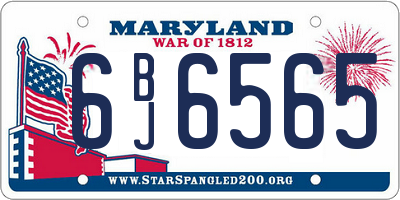 MD license plate 6BJ6565