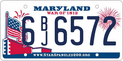 MD license plate 6BJ6572