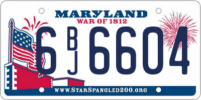 MD license plate 6BJ6604