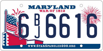 MD license plate 6BJ6616