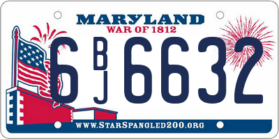 MD license plate 6BJ6632