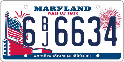 MD license plate 6BJ6634