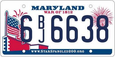 MD license plate 6BJ6638