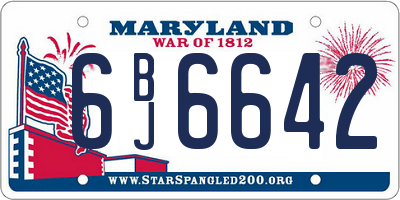 MD license plate 6BJ6642