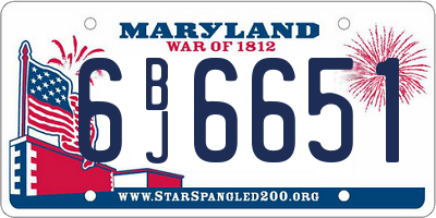 MD license plate 6BJ6651