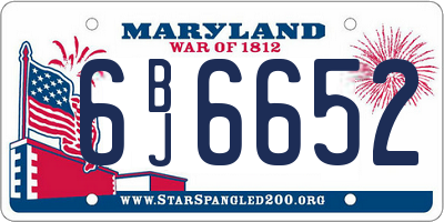 MD license plate 6BJ6652