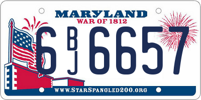 MD license plate 6BJ6657