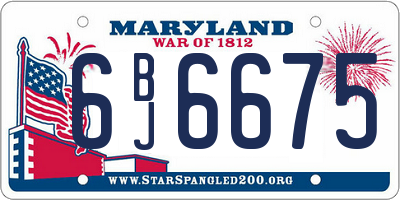 MD license plate 6BJ6675