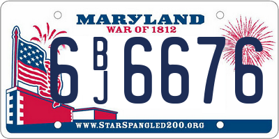 MD license plate 6BJ6676