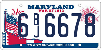 MD license plate 6BJ6678