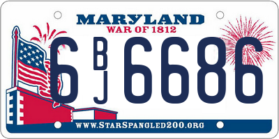 MD license plate 6BJ6686